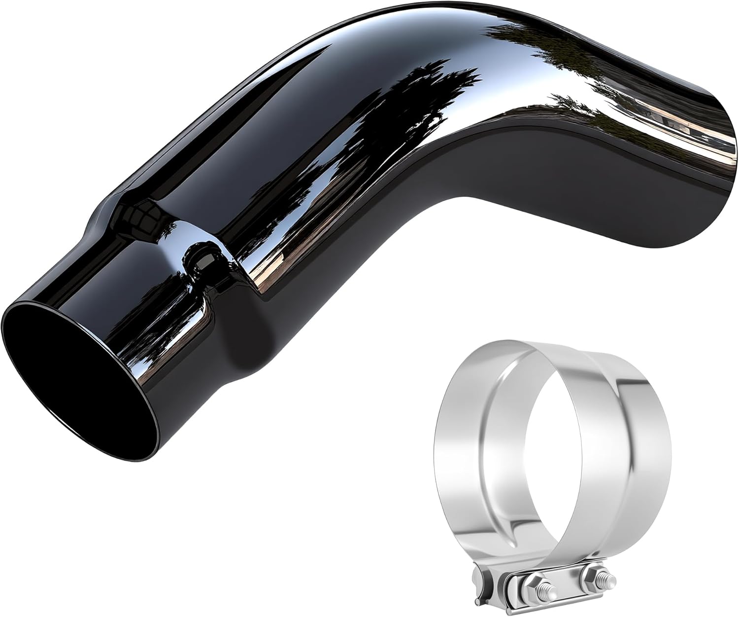 Richeer 2pcs 2.5 to 4 inch Exhaust Tip, 2 1/2