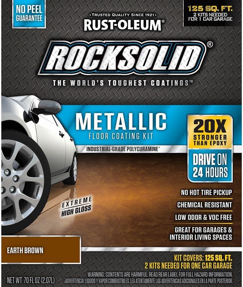 Rust-Oleum 286895 Rock Solid Garage Floor Coating Kit, Earth Brown, 70 Fl. Oz - Amazon.com - best epoxy garage floor coating