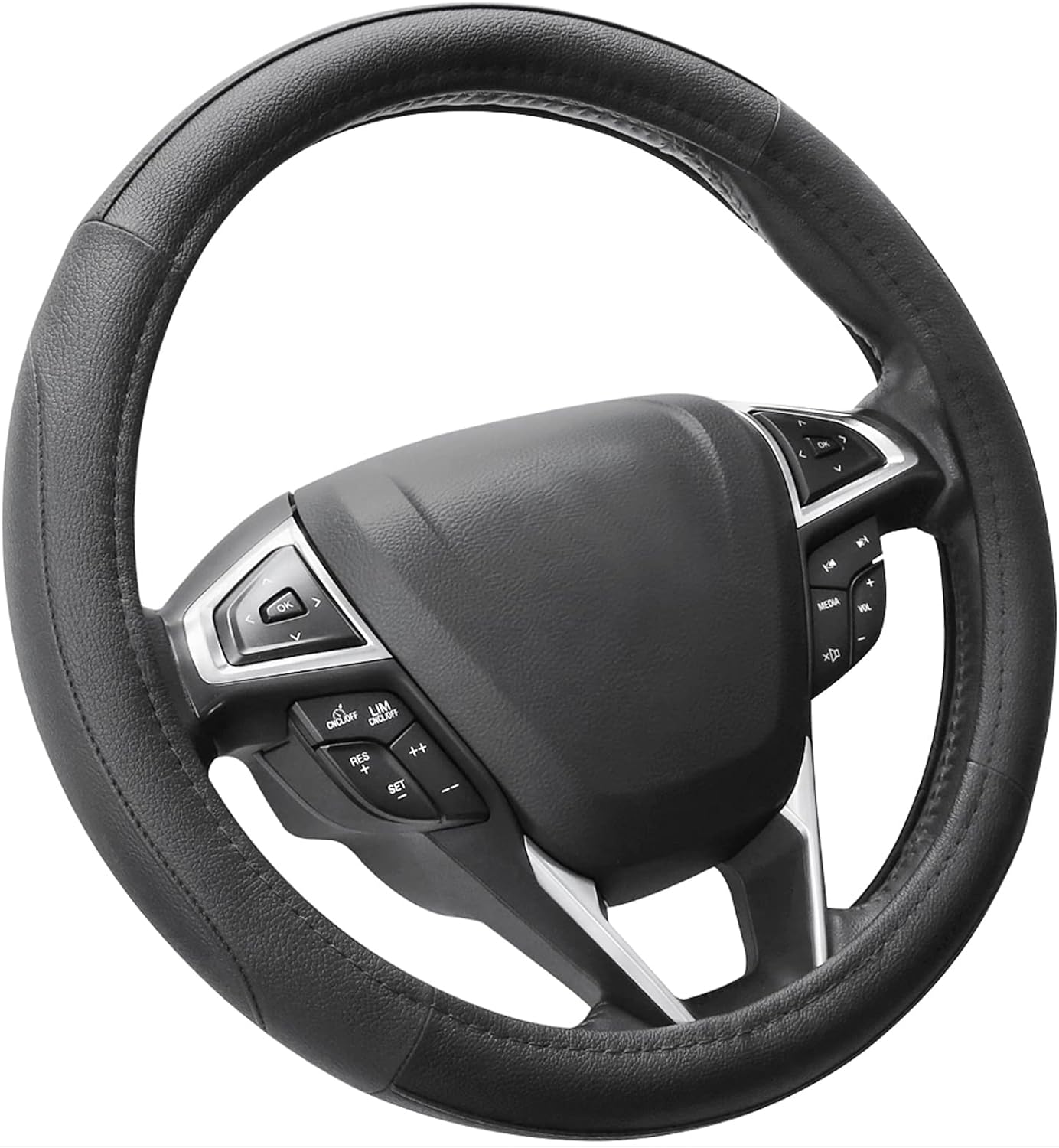 SEG Direct Car Steering Wheel Cover Universal Standard-Size 14 1/2