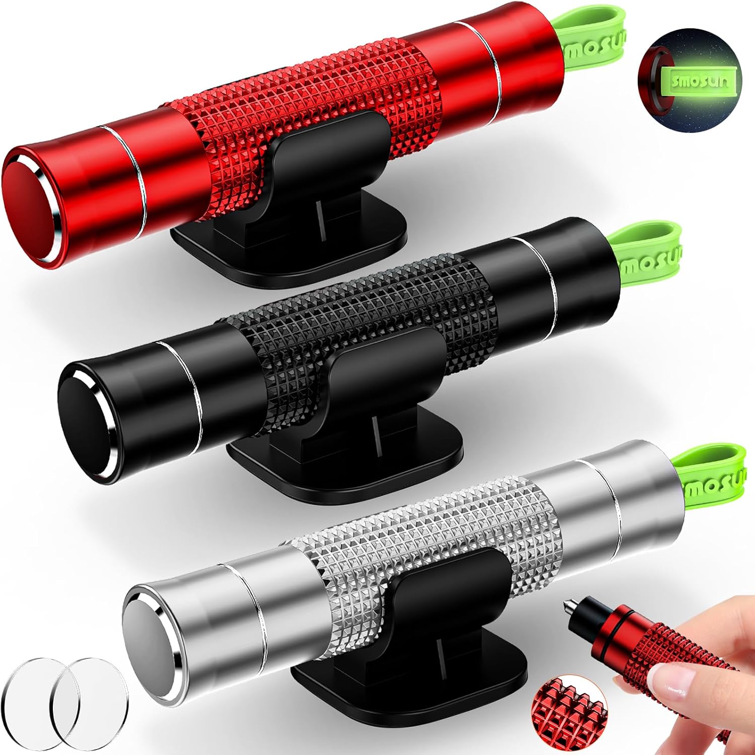 SodaRide Window Breaker Seatbelt Cutter with Flashlight,2 in 1 Car Escape Tool Key Chain,Safe Hammer Glass Breaker Under Water,2  - best window breaker tool