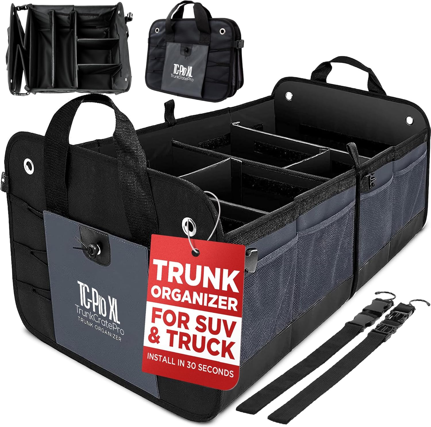 Sposuit Trunk Organizer for Car - 70L Collapsible Car Storage with 11 Pockets & Reinforced Handles, SUV Trunk Organizers for Gro - best trunk organizers