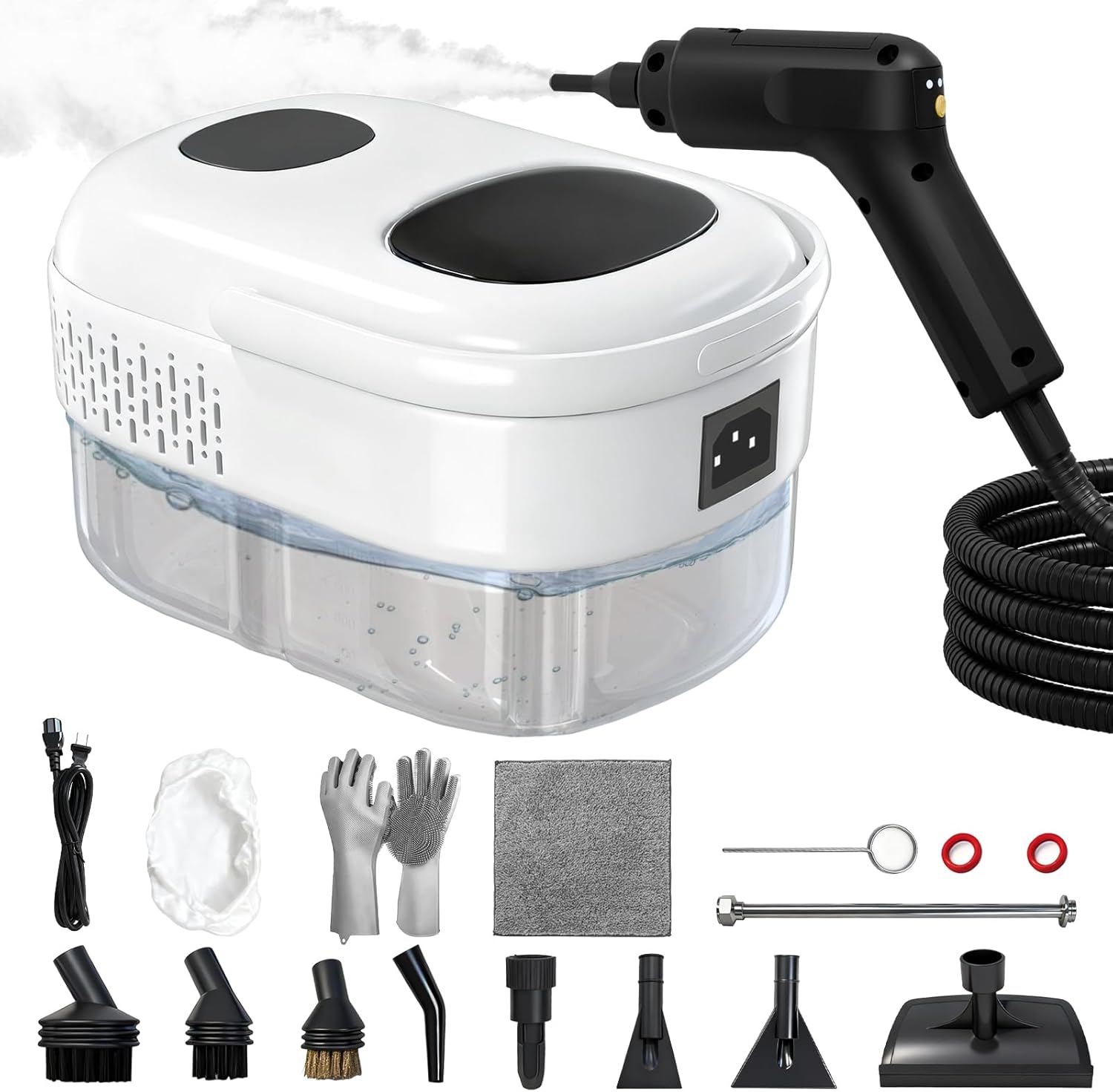 Steam Cleaner, Portable Steamer for Cleaning with 16pcs Accessories, 6-Level Adjustable, 15s Heat-Up, Handheld Steam Cleaner f - best steam cleaner for car detailing