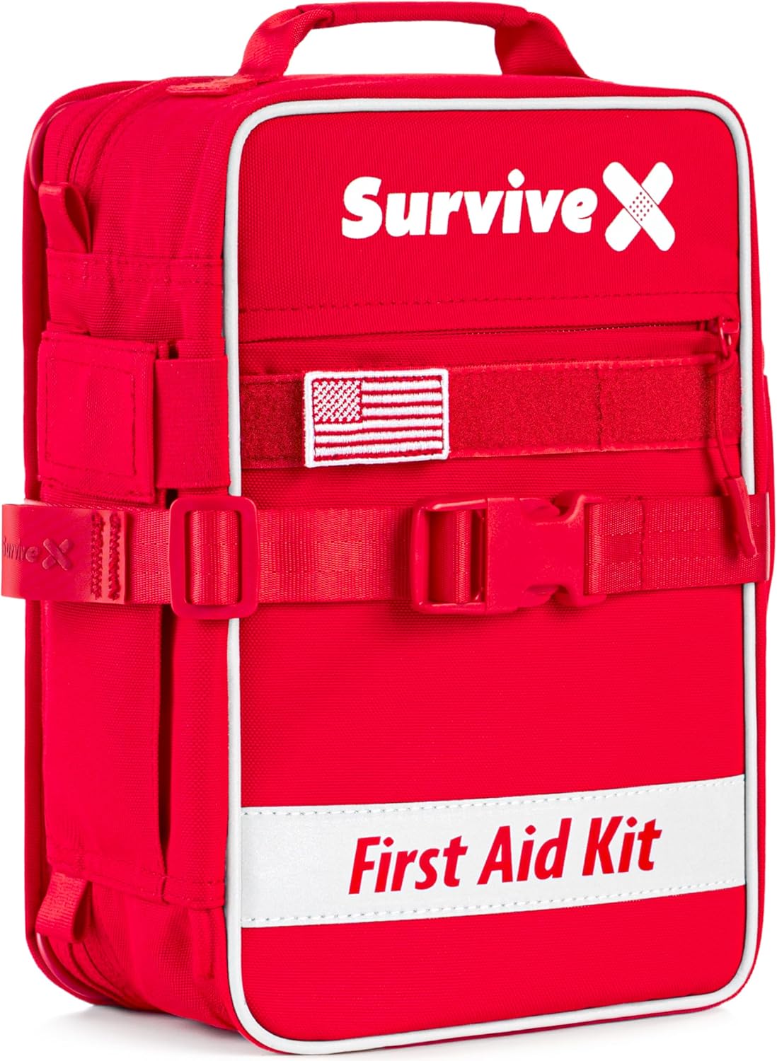 SurviveX Large First Aid Kit for Car, Travel & Home - Emergency Kit for Hiking, Camping, Backpacking and Outdoors - Includes Zip  - best first aid kits for cars