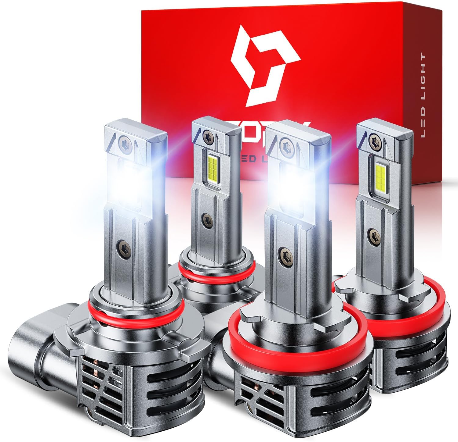 Termitor Upgraded H11 9005 Light Bulbs Combo, 120,000LM 1200% Super Bright H9 H8 Bulbs, 85000+Hrs Long Life, 1:1 Halogen Fit Plug - best led headlights