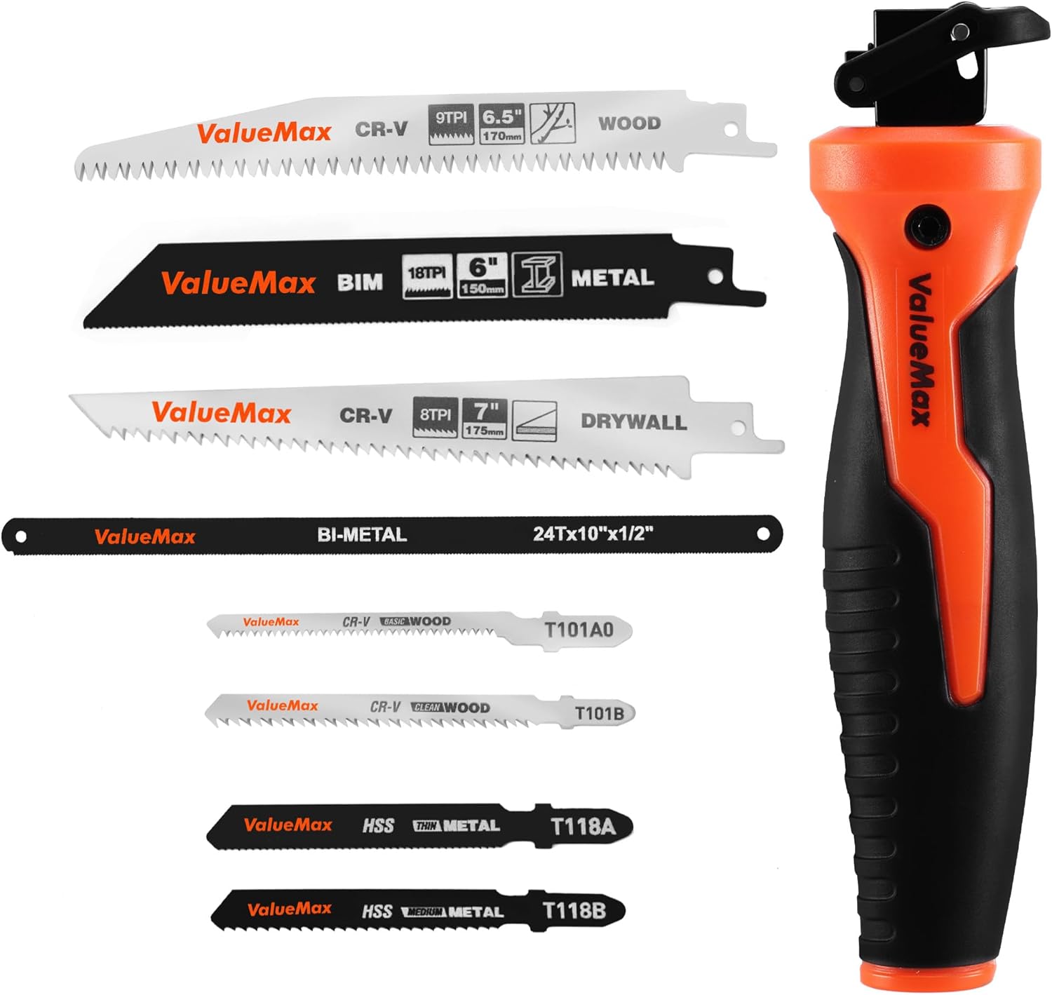TOOLAN: 8-In-1 Multi Blades Hand Saw, Drywall Cutter. Hacksaw. Long Blade Hand Saw, Jab Saw, For Cutting Drywall, Sheetrock, Woo - best hand saw