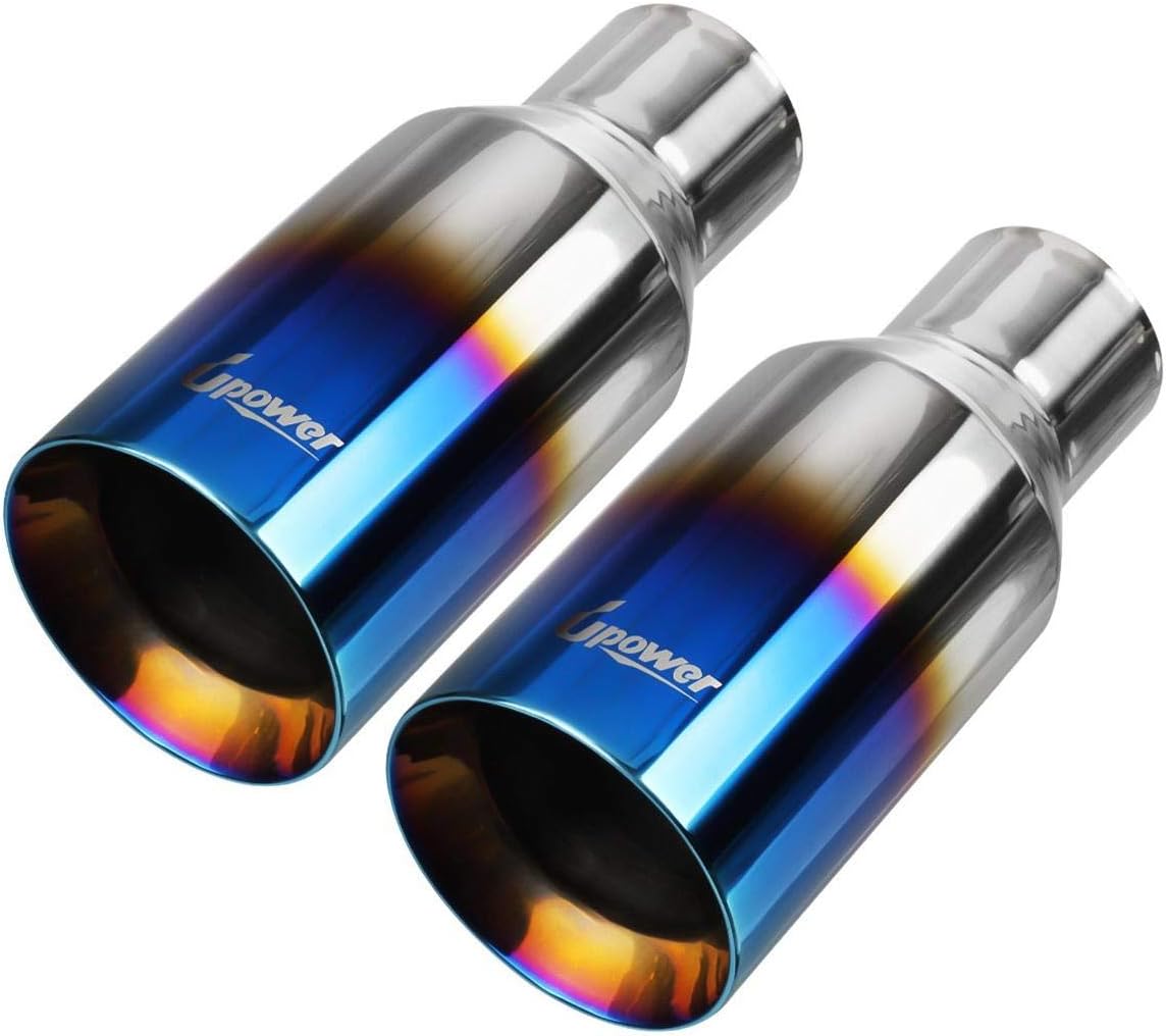 Upower Pack of 2 Exhaust Tip 2.5 inch Inlet 4 inch Outlet 9