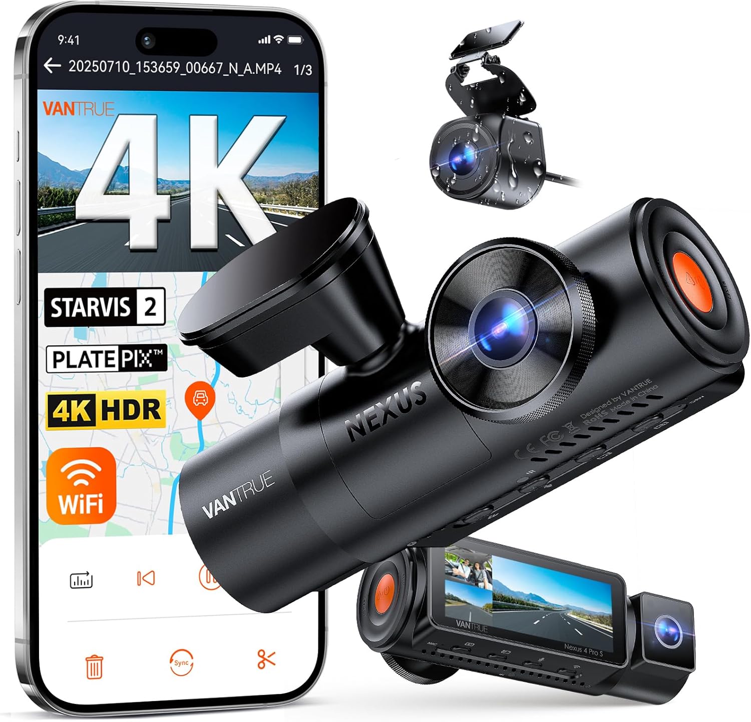 Vantrue N4 Pro 4K 3-Channel Dash Cam