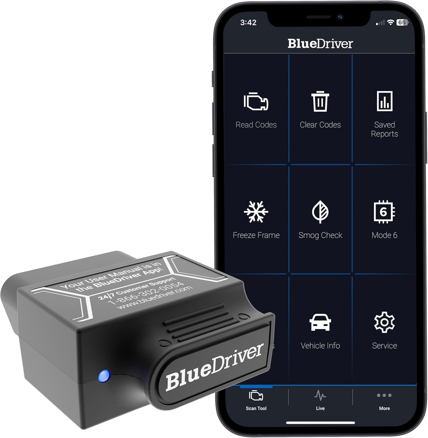 Veepeak OBDCheck BLE Bluetooth OBD II Scanner for iOS & Android, Car Wireless Check Engine Light Code Reader Diagnostic Tool - best bluetooth obd2 adapters