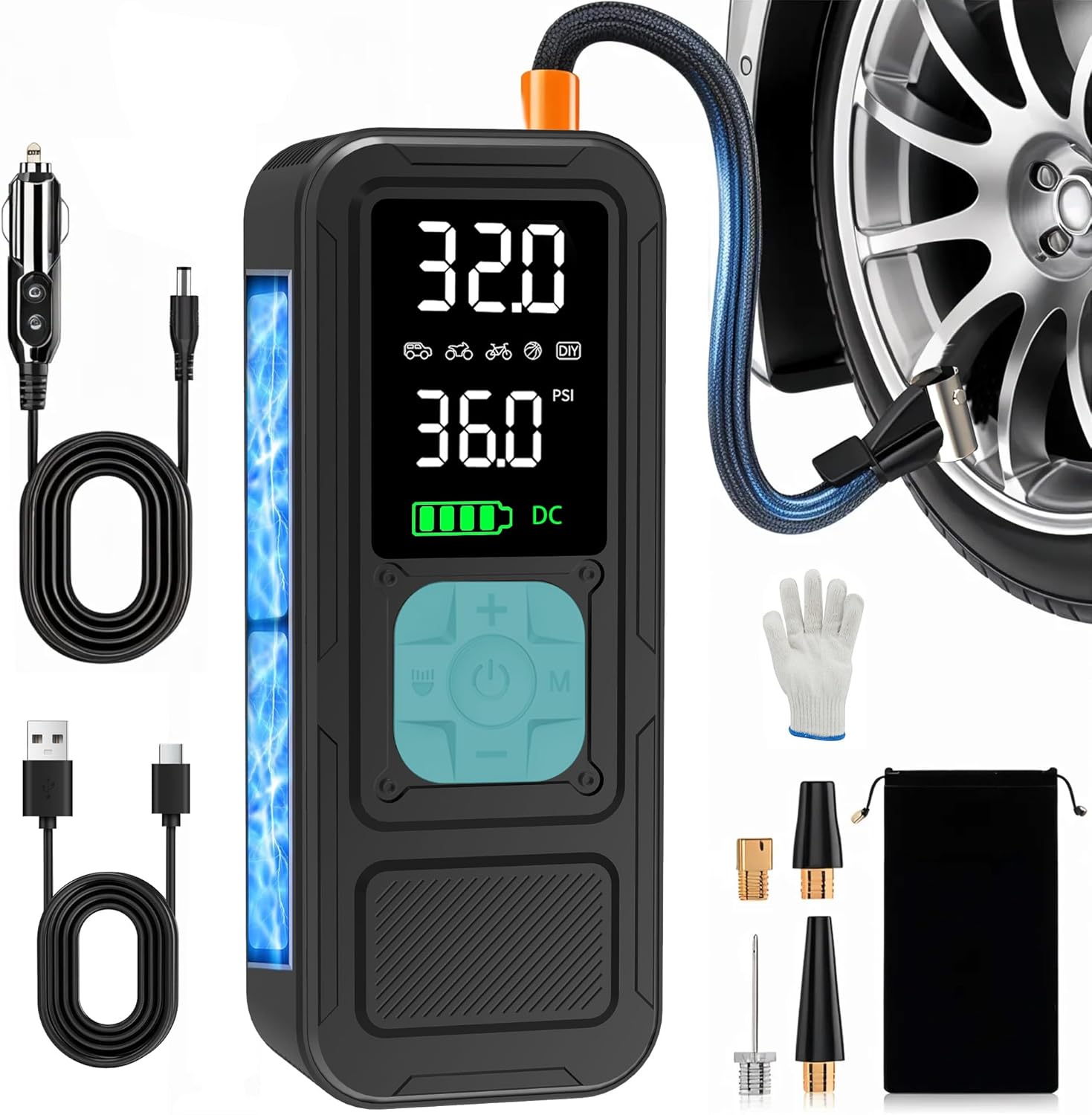 VIAIR Digital EVC88P - Portable Air Compressor Tire Inflator for Car, Truck, SUV & RV | Preset Automatic Shut Off Feature | 12 - best off road air compressor