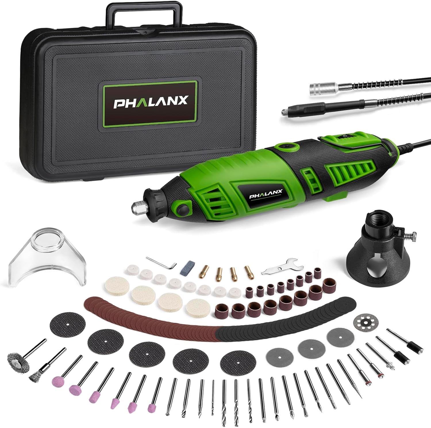 WEN 23190 1.3-Amp Variable Speed Steady-Grip Rotary Tool with 190-Piece Accessory Kit, Flex Shaft, and Carrying Case, Multic - best dremel rotary tool
