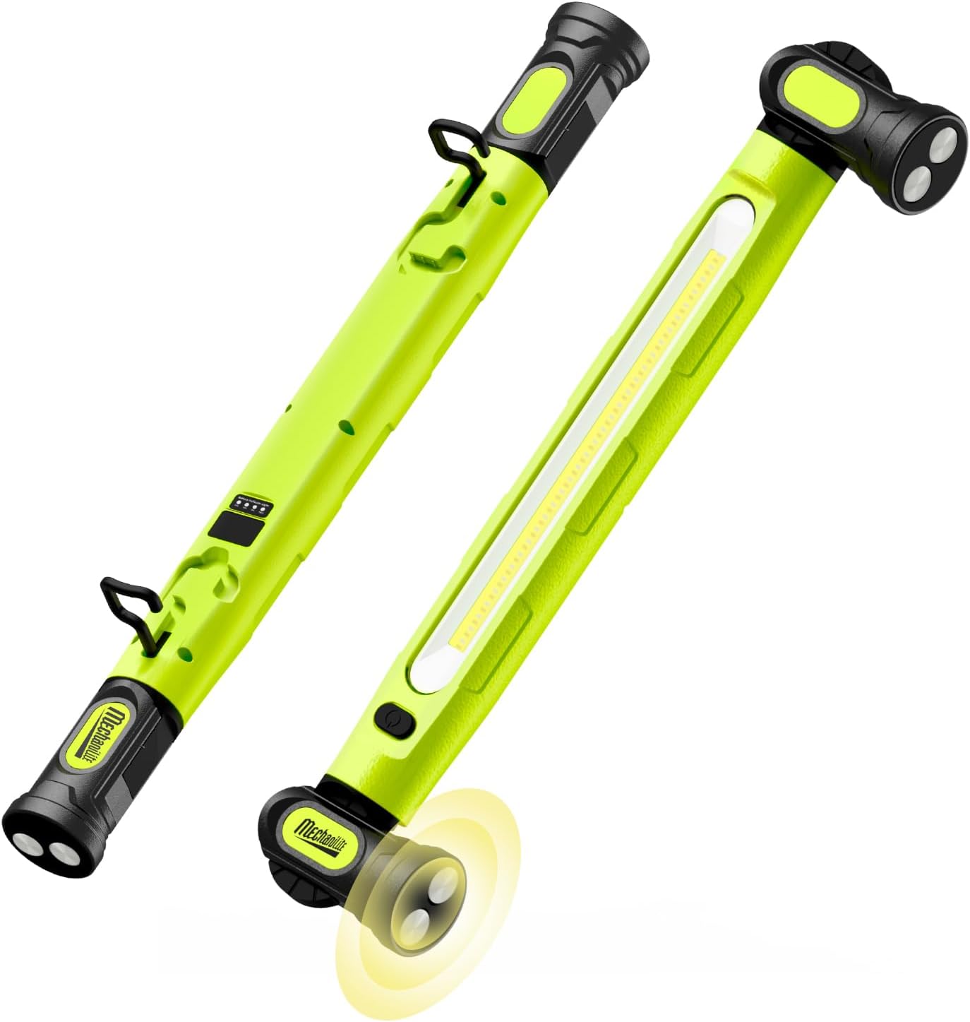 Work Light, 2500LM Bright LED Work Lights, 5200mAh Rechargeable Magnetic Underhood Work Light with Hooks, Cordless Battery Po