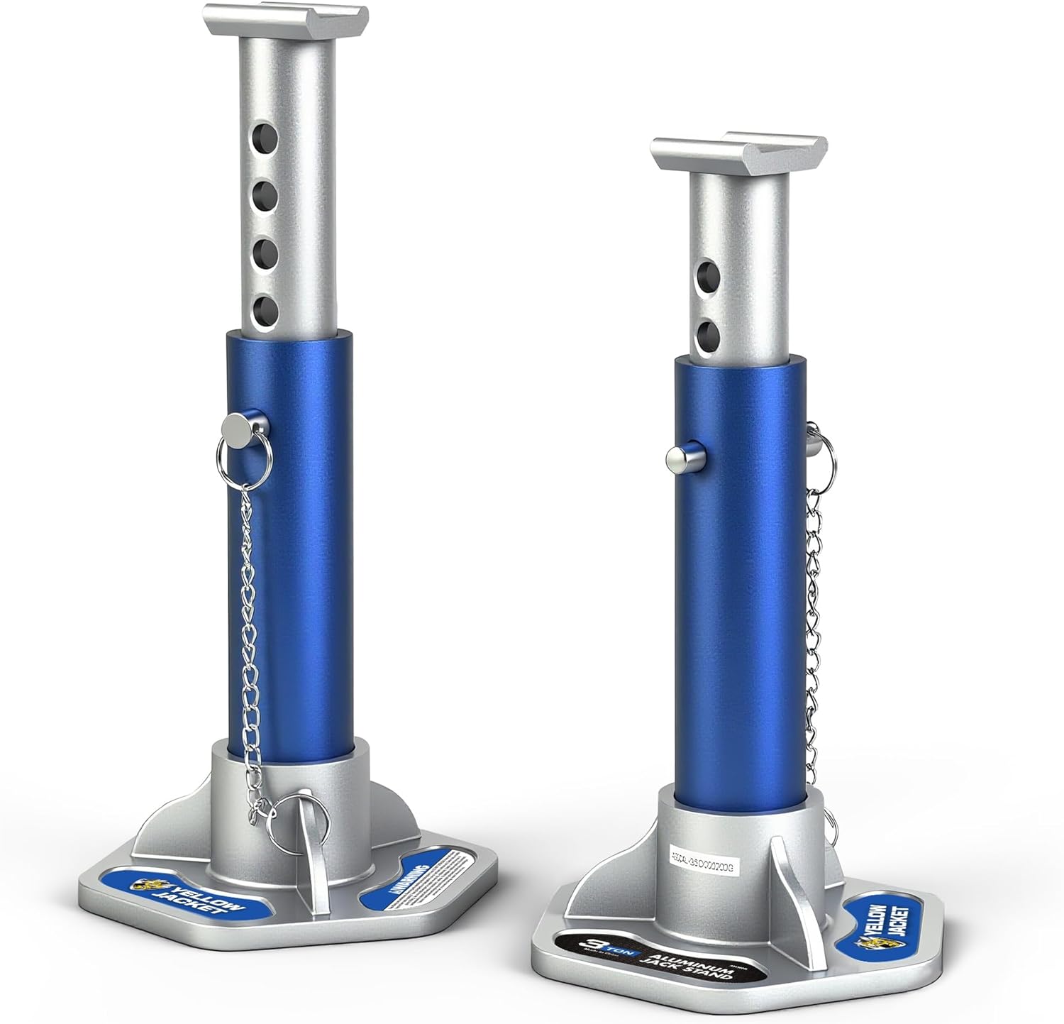 YELLOW JACKET Car Jack Stands 3 Ton with Double Locking and Large Foot Base for Lifting SUVS, Heavy Duty Steel, 6600 lb Capacit - best jack stands
